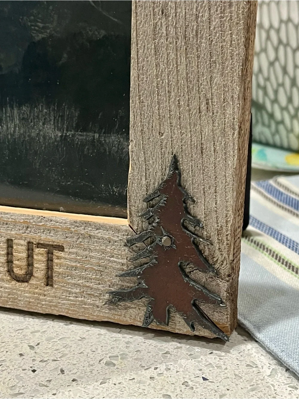 Handmade Weatherd Barn Wood & Forged Metal Park City, Utah 5 x 7 Picture Frame
